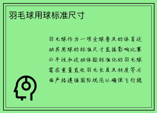 羽毛球用球标准尺寸